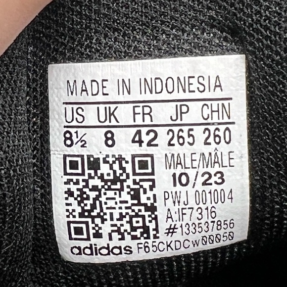 Adidas Men’s Core Black Kaptir 3.0 Large Graphic Text Running Shoes 8.5 - Picture 11 of 13